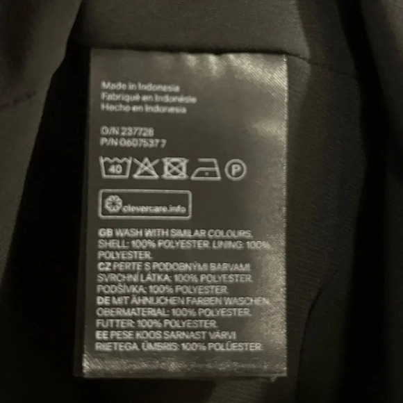 H&M Women's Black Midi Dress Size 4 Cinched Waist Puff Sleeve Button Back - Picture 5 of 10